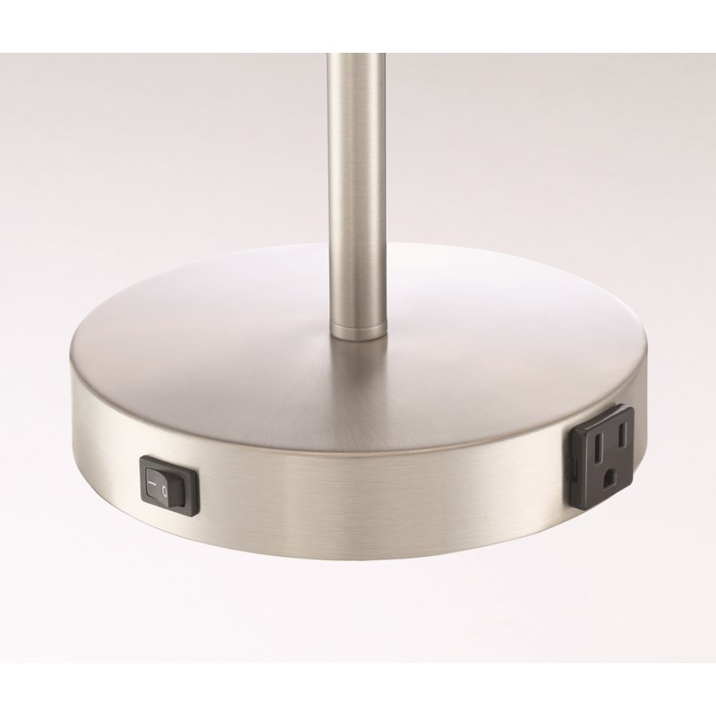 Hotel Desk Lamp In Satin Nickel With White Shade Table Lamps