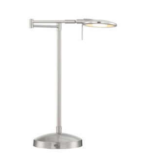 Dessau Turbo Swing-Arm Lamp with USB in Satin Nickel
