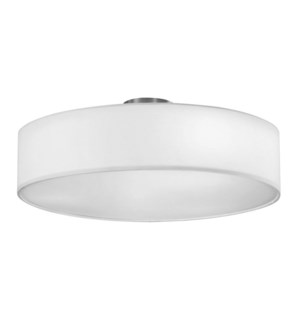Grannus Ceiling Mount in Brushed Nickel with White Shade