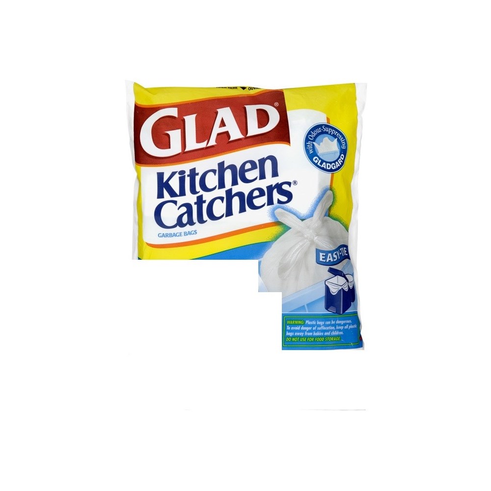 GLAD® GARBAGE BAGS- 12 X 30'S- EASY TIE KITCHEN CATCHERS TALL