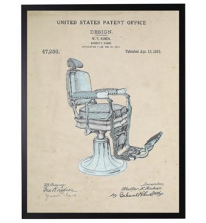 Watercolor barbershop chair patent