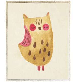 Watercolor whimsical owl