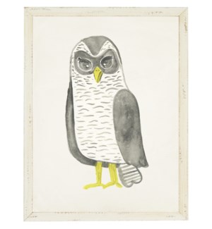 Black owl w/ yellow beak & legs