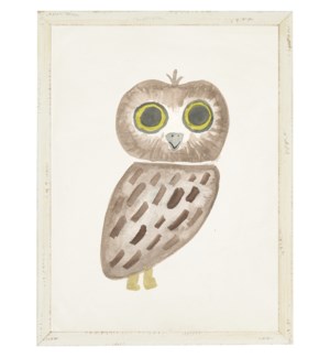 Brown owl w/ yellow eyes & legs