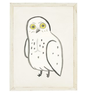 White owl w/ yellow eyes