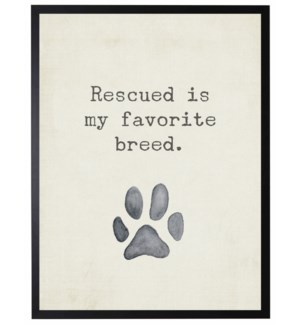 Paw print, Rescued is my favorite quote