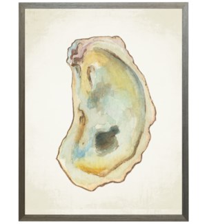 Watercolor oyster shell on natural background