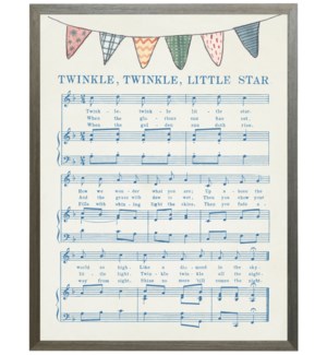 Twinkle Twinkle Little Star music with watercolor banner