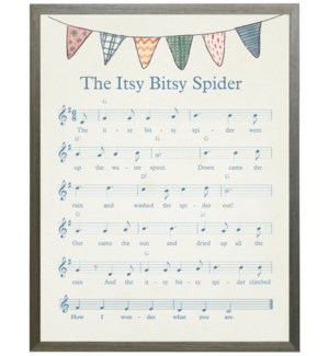 Itsy Bitsy Spider music with watercolor banner