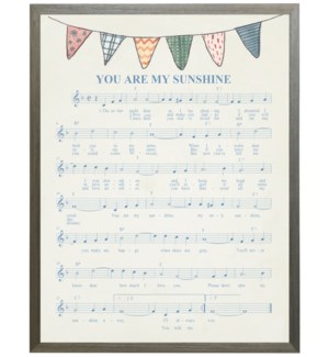 You are My Sunshine music with watercolor banner