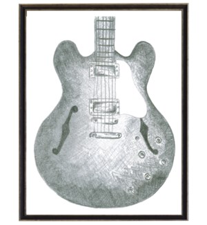 Black and white sketched guitar