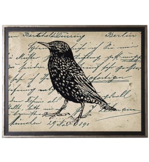 Bird Five on calligraphy postcard background