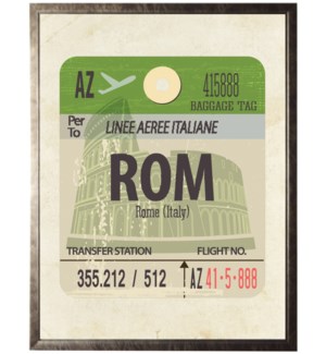 Rome Travel Ticket on distressed background