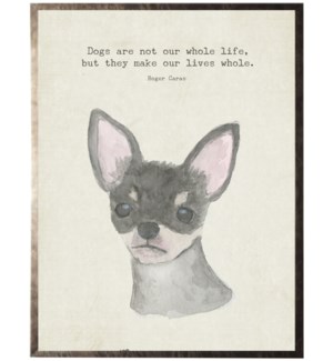Watercolor grey Chihuahua dog with animal quote