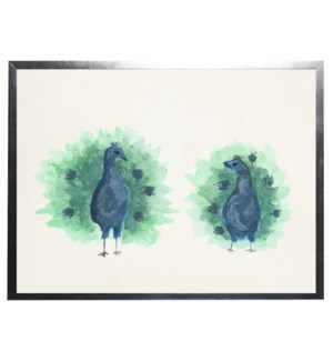 Watercolor peacocks