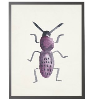 Watercolor purple skinny beetle