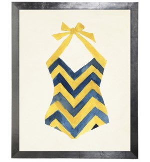 Blue and Yellow Chevron Bathing Suit