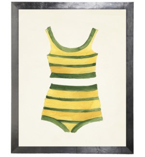 Yellow and Green Striped Bikini