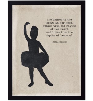 She dances quote on ballerina silhouette