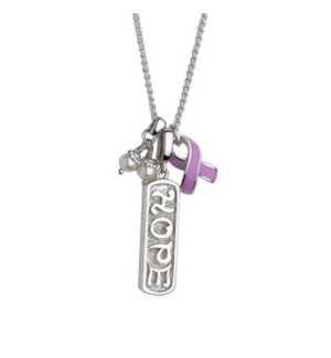 Pink Ribbon with Hope Pendant