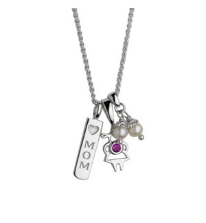 Mom with Silhouette Girl Pendant