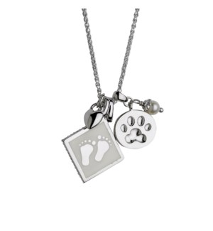 Dog Paw with Baby Feet Pendant