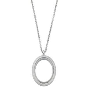 Oval White Topaz Locket With Chain