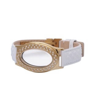 Oval White Topaz Locket Bracelet