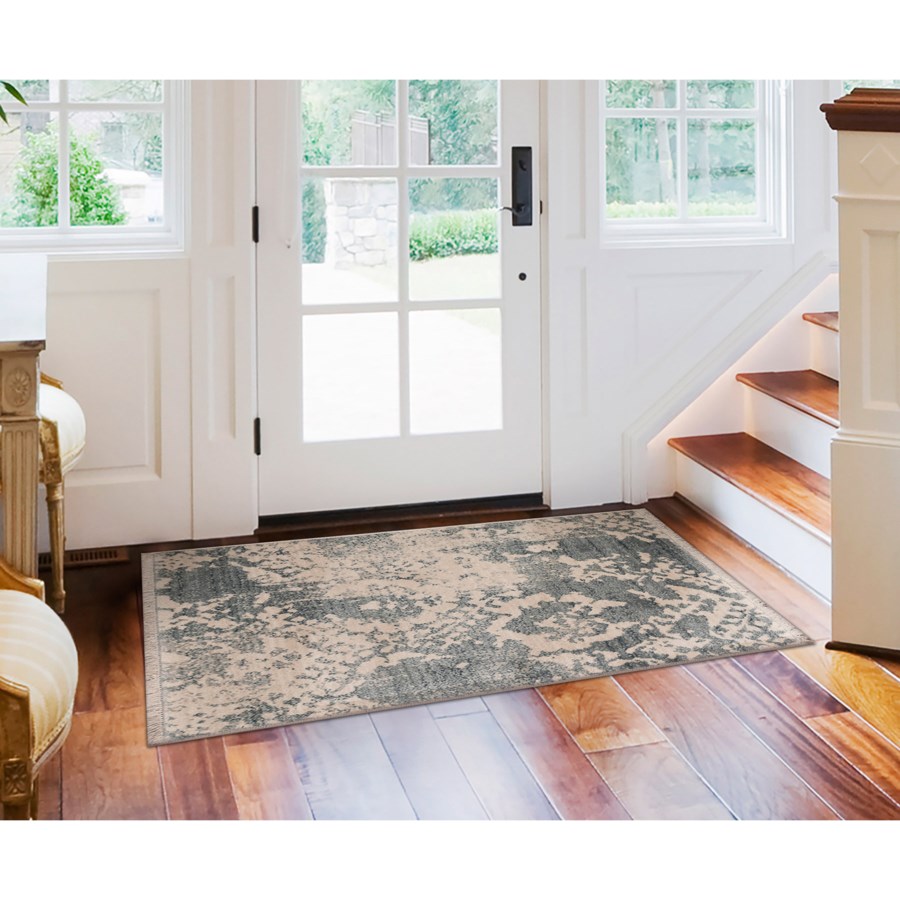 Liora Manne Calais Damask Indoor Rug Sky Blue 23 X35 All Rugs Trans Ocean