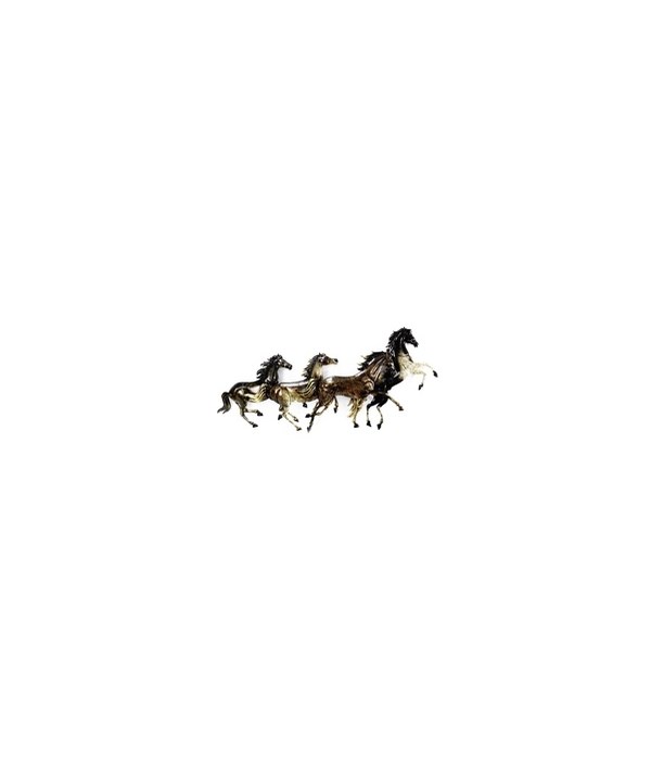 METAL RUNNING HORSES Set of 2 - 36  x 14 in.