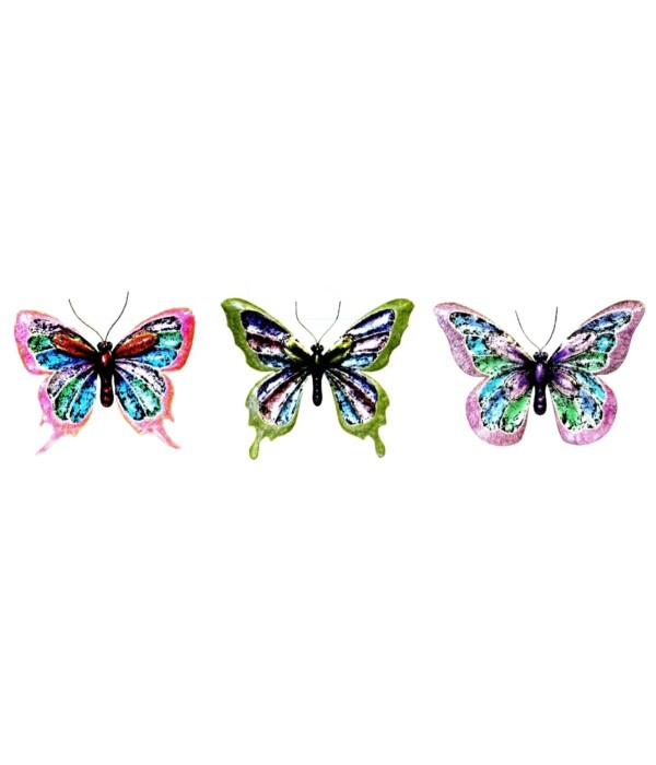 Metal Butterflies Set of 3 - 13 in. W