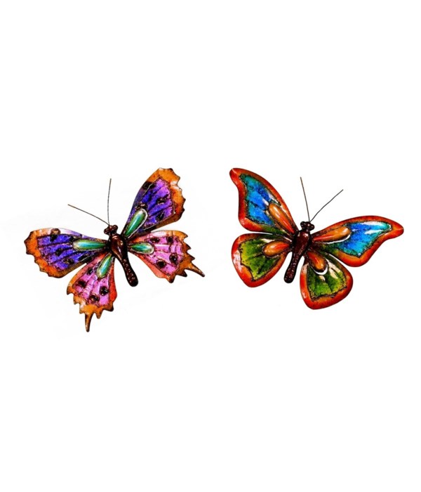 Metal Butterflies Set of 2 - 15 in. W
