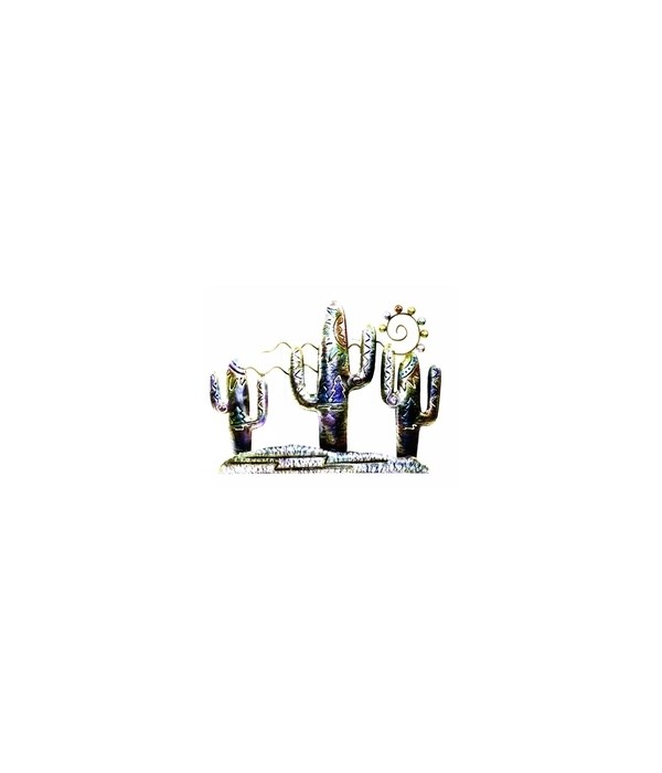 Metal Wall Hanging Cactus - Set of 2    21 W x 15 in H