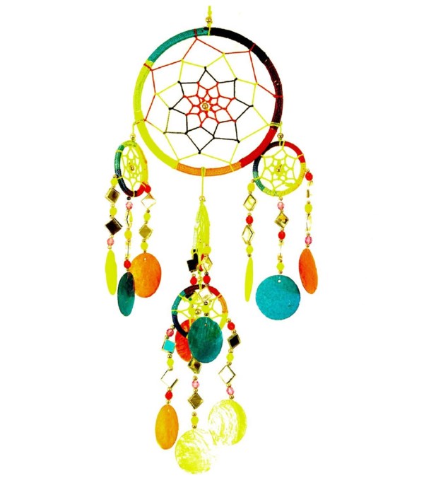 RAINBOW COLOR DREAM CATCHER WIND CHIME 4.5 x 13 in.