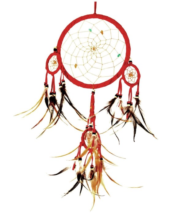 SUEDE DREAMCATCHER WITH 4 DROPS 6.5 in.