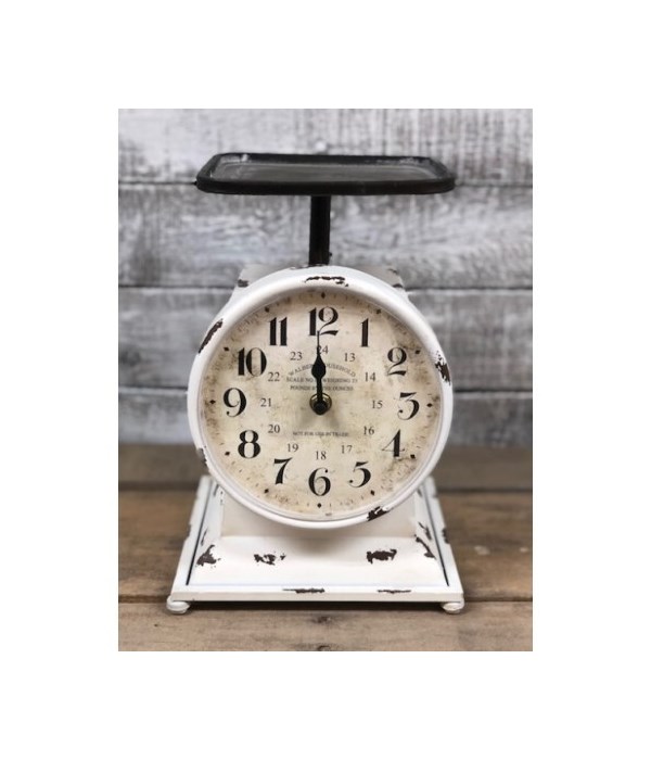 Cream Distressed Scale Clock