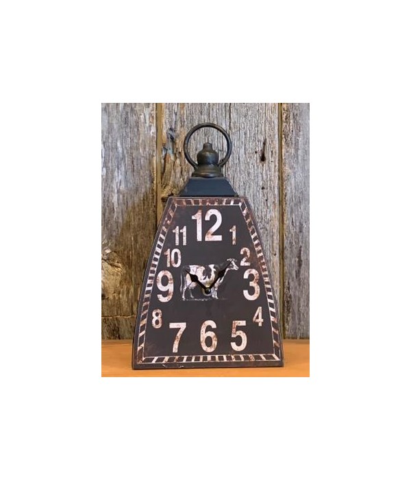Black Dist Cow Bell Clock