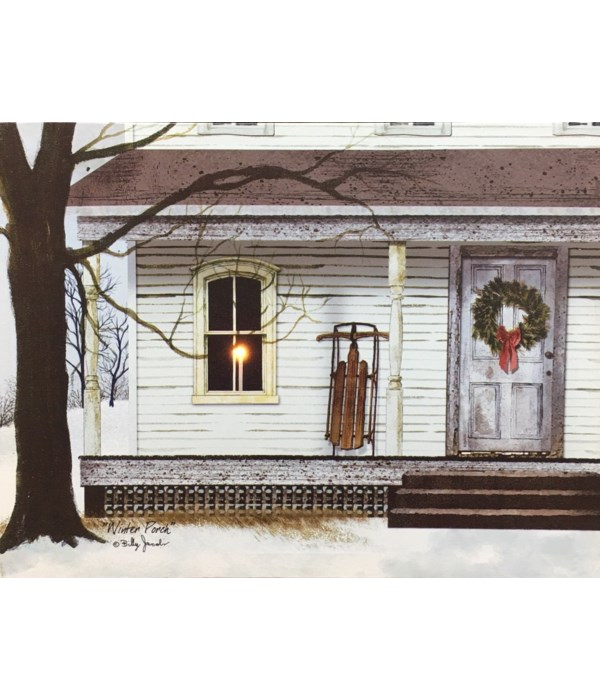 LED Winter Porch Canvas 8 x 10 in.
