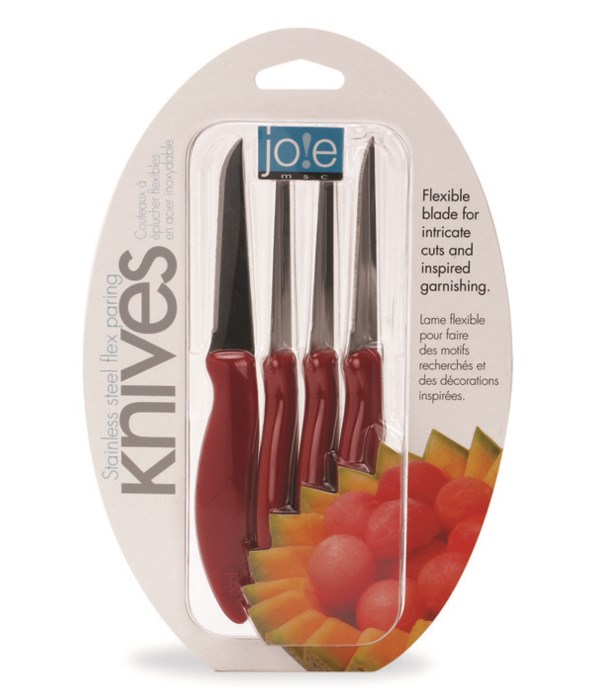 Stainless Steel Flex Paring Knives (4pc Card)