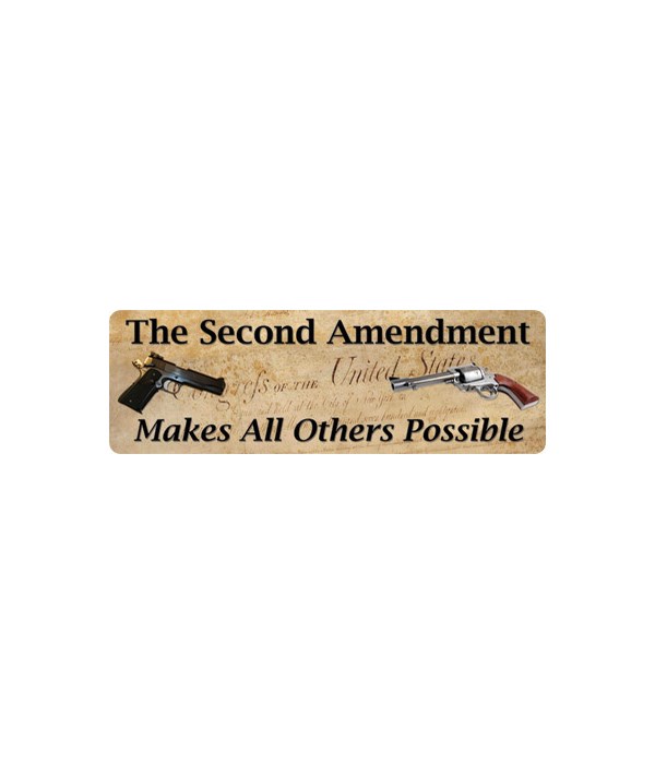 Tin Sign 10.5in x 3.5in - 2nd Amendment