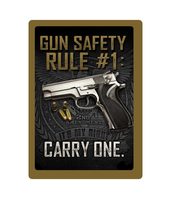 Tin Sign 12in x 17in - Gun Safety
