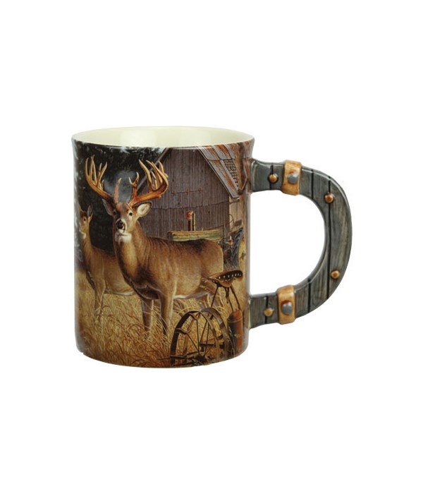 Ceramic Mug 3D 15oz - Deer/Farm