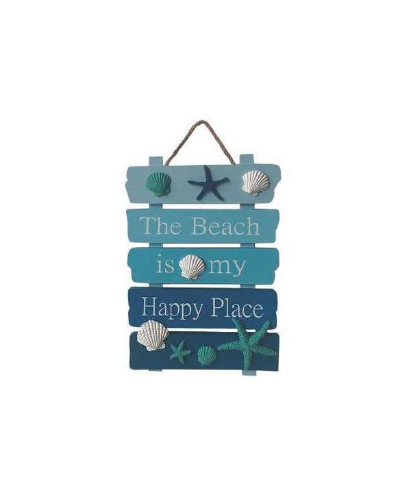 Wood Sign 12in x 8in - Beach Happy Place