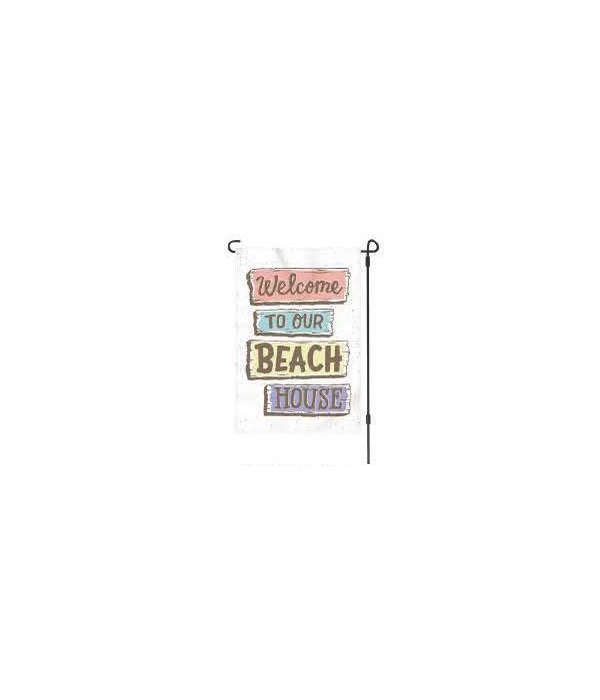 Lawn Flag with Pole - Beach House 14 x 22  in.