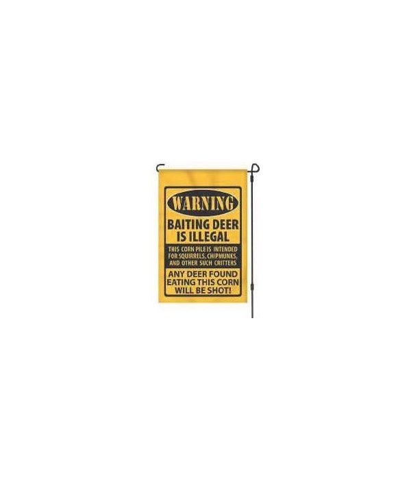 Lawn Flag with Pole - Warning Baiting 14 x 22  in.