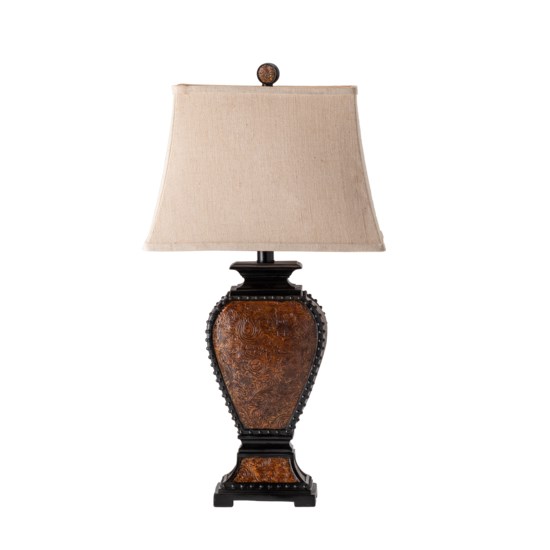 Crestview Collection Tooled Leather Table Lamp rustic