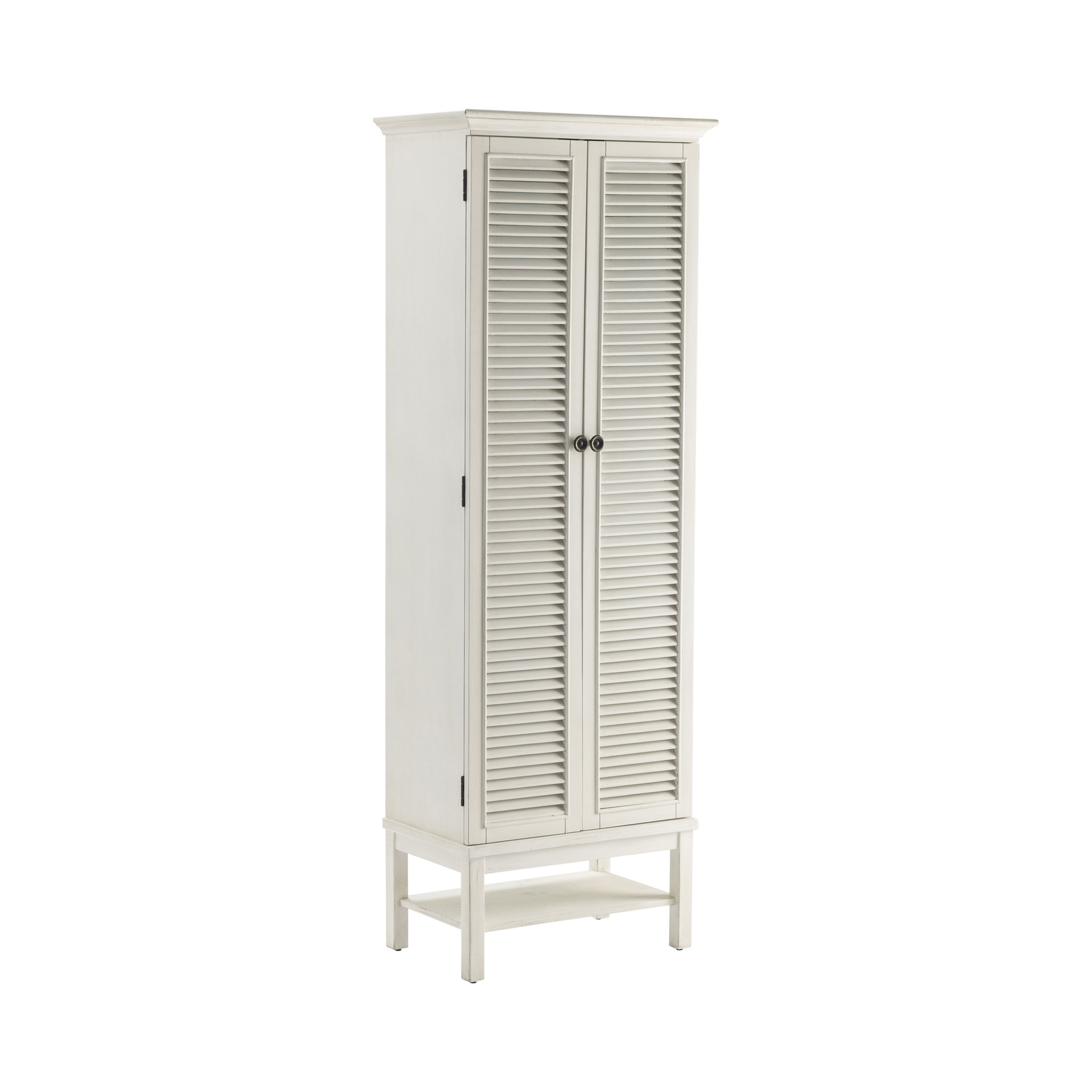 Crestview Collection Magnolia Louvered 2 Door Tall White Storage