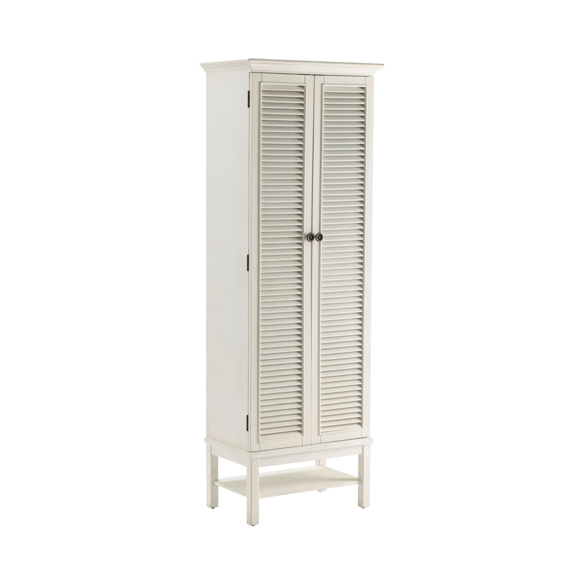 Crestview Collection Magnolia Louvered 2 Door Tall White Storage
