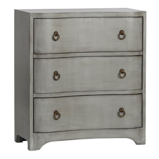 Crestview Collection Brookstone 3 Curved Drawer Brushed Grey