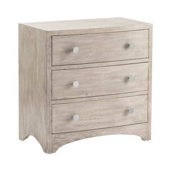 Crestview Collection Hamilton Curved 3 Drawer Grey Wash Chest
